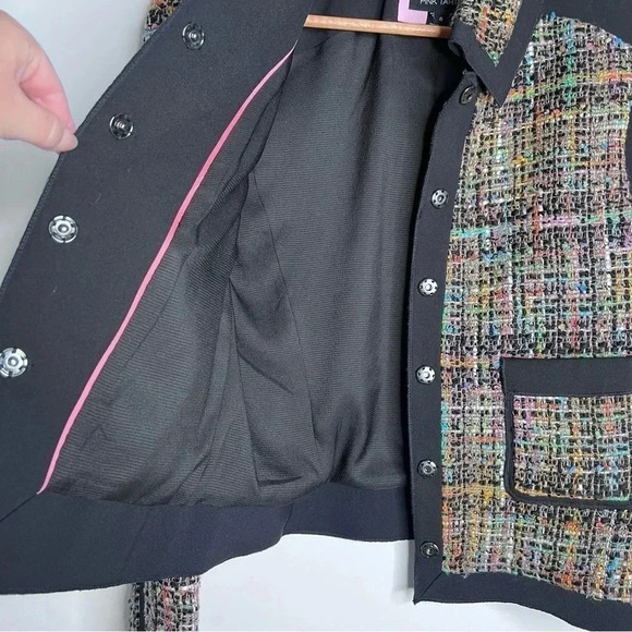 Pink Tartan Black and Multicolor Tweed Blazer - Picture 12 of 16